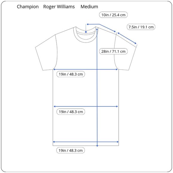 Barnes & Noble Med Authentic Champion Embroidered Roger Williams College Shirt - Picture 2 of 10